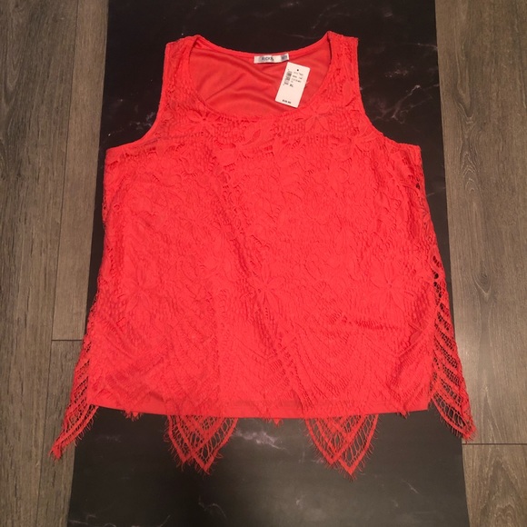 Ricki’s Coral Lace Overlay Tank Top US XL - Picture 2 of 4